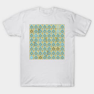 Blue and Brown Tear Drop Pattern T-Shirt